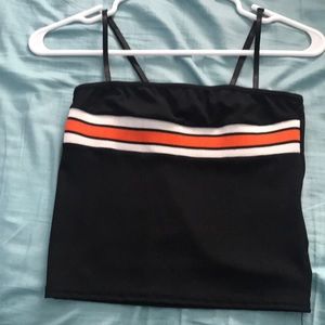 Shein stripe square crop top